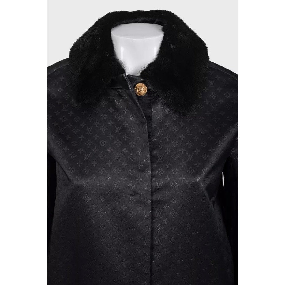 Louis Vuitton Black Silk Coat FR 36 / S Pre-owned
