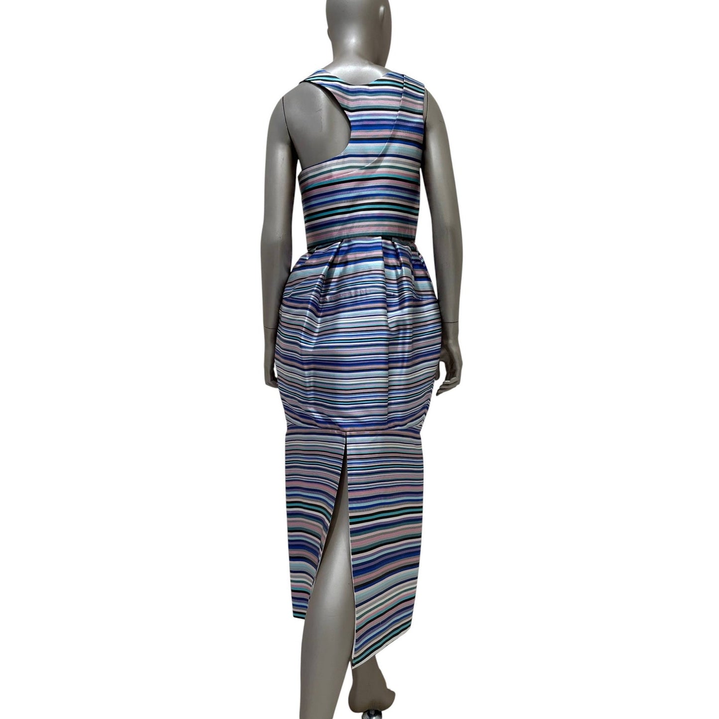 Christian Dior Raf Simons 2014 Striped Silk Dress 38 Pre-owned