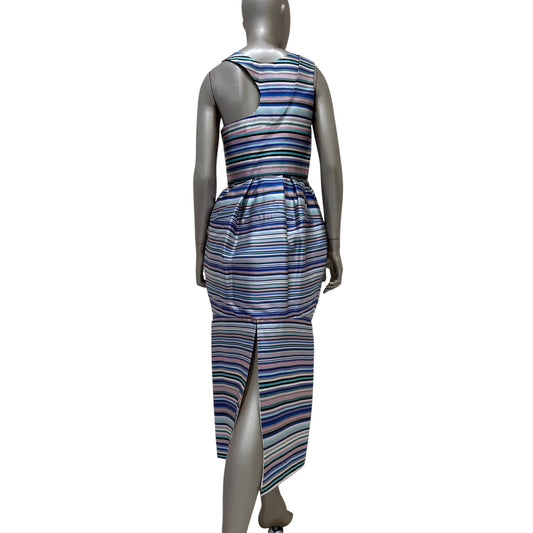 Christian Dior Raf Simons 2014 Striped Silk Dress 38 Pre-owned