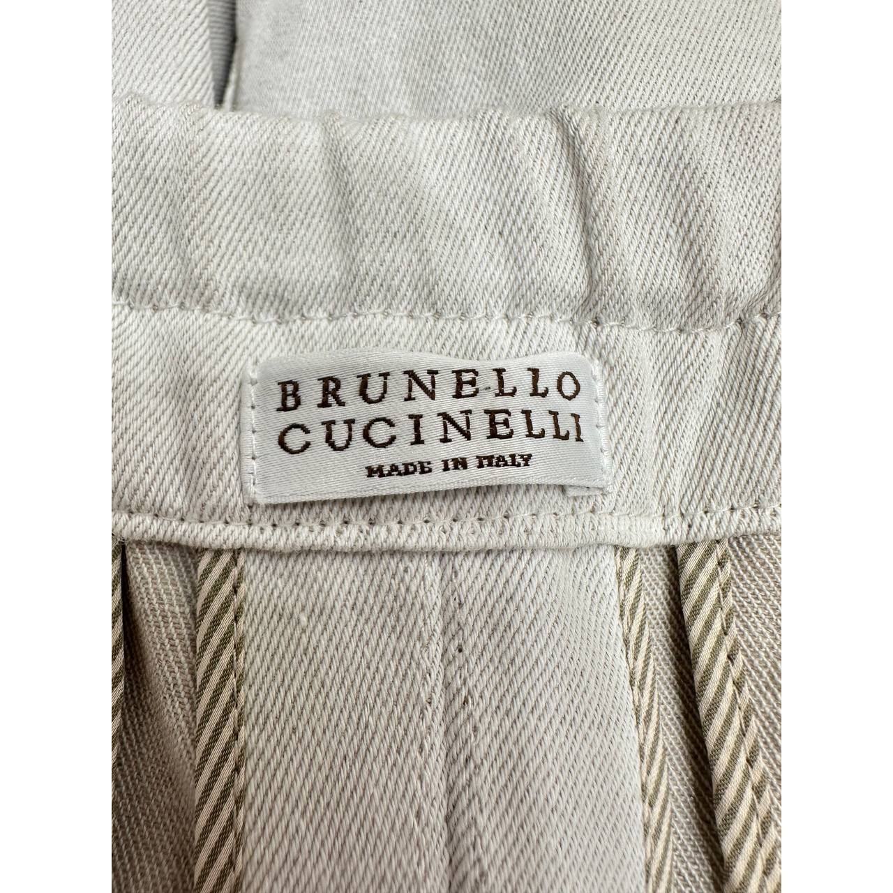 Brunello Cucinelli White Cotton Pants - Size 40 Pre-owned