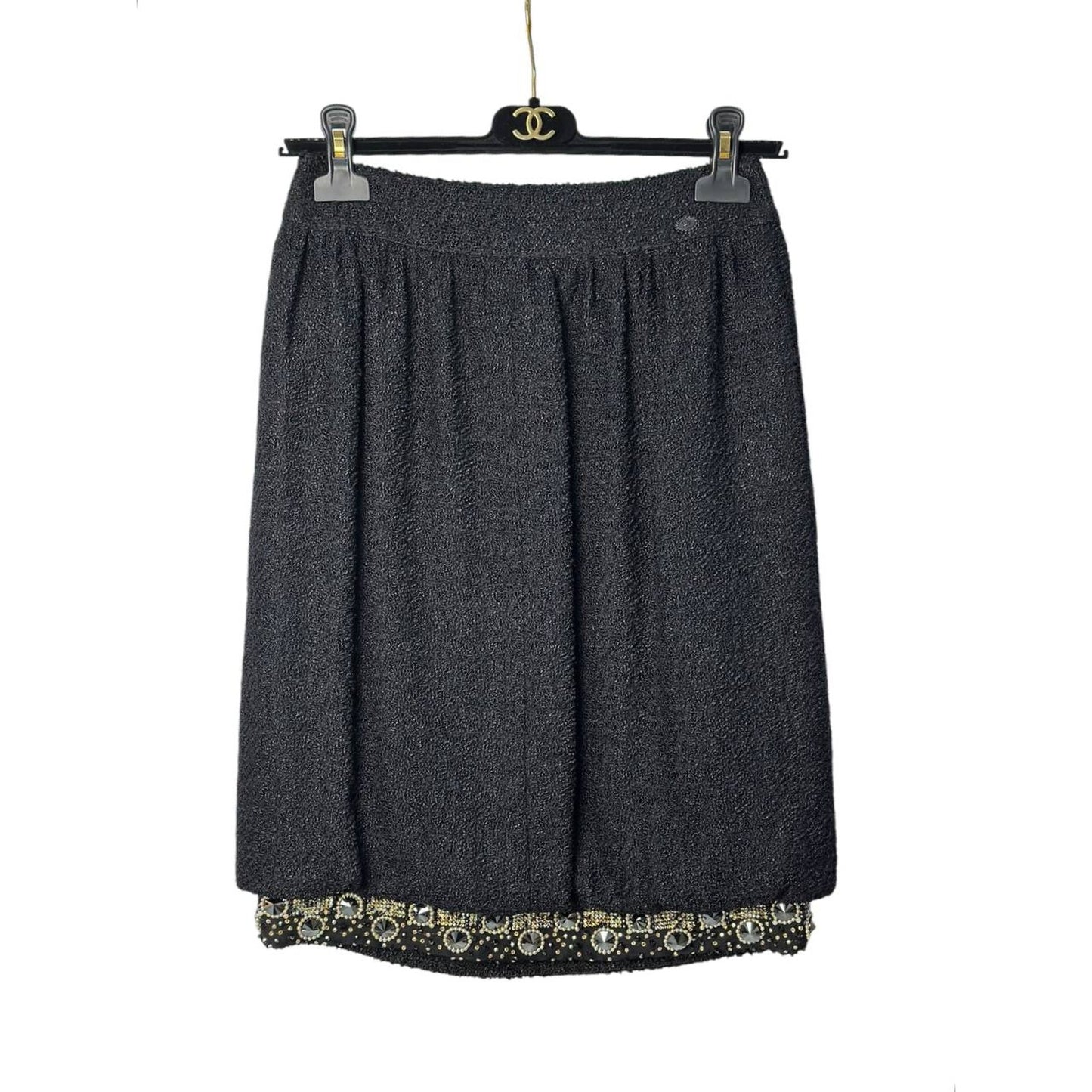 Chanel Tweed Embroidery Skirt Sz.36 Pre-owned