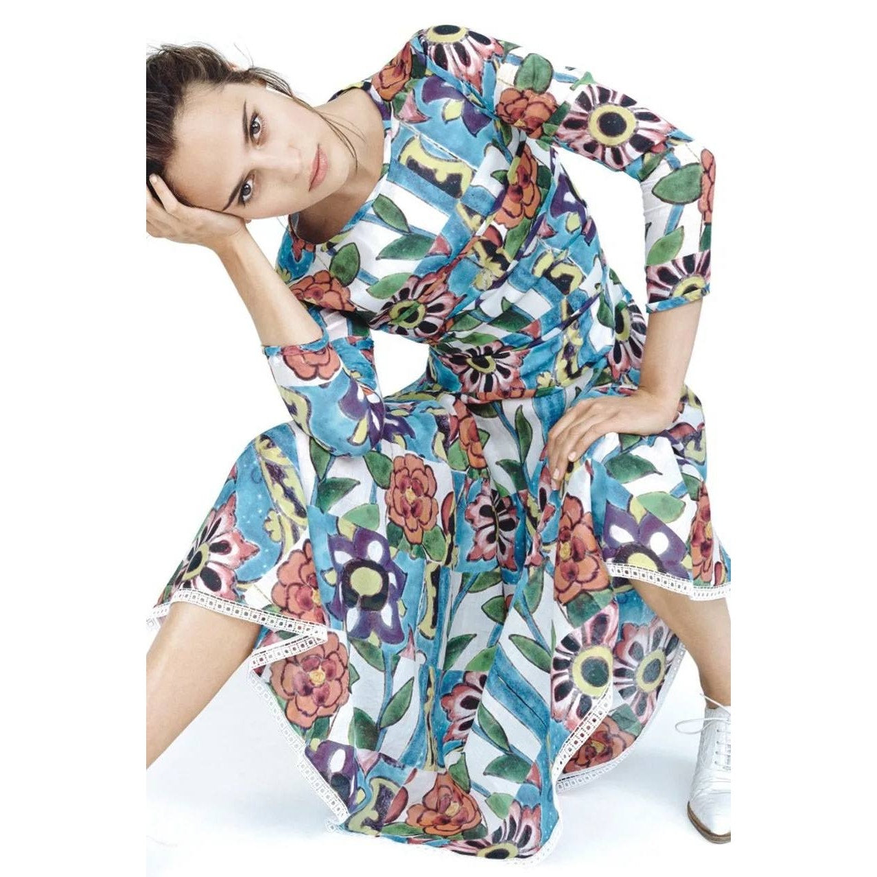 CHANEL 2015 Cruise Paris-Dubai Floral Maxi Dress Sz.38 Pre-owned
