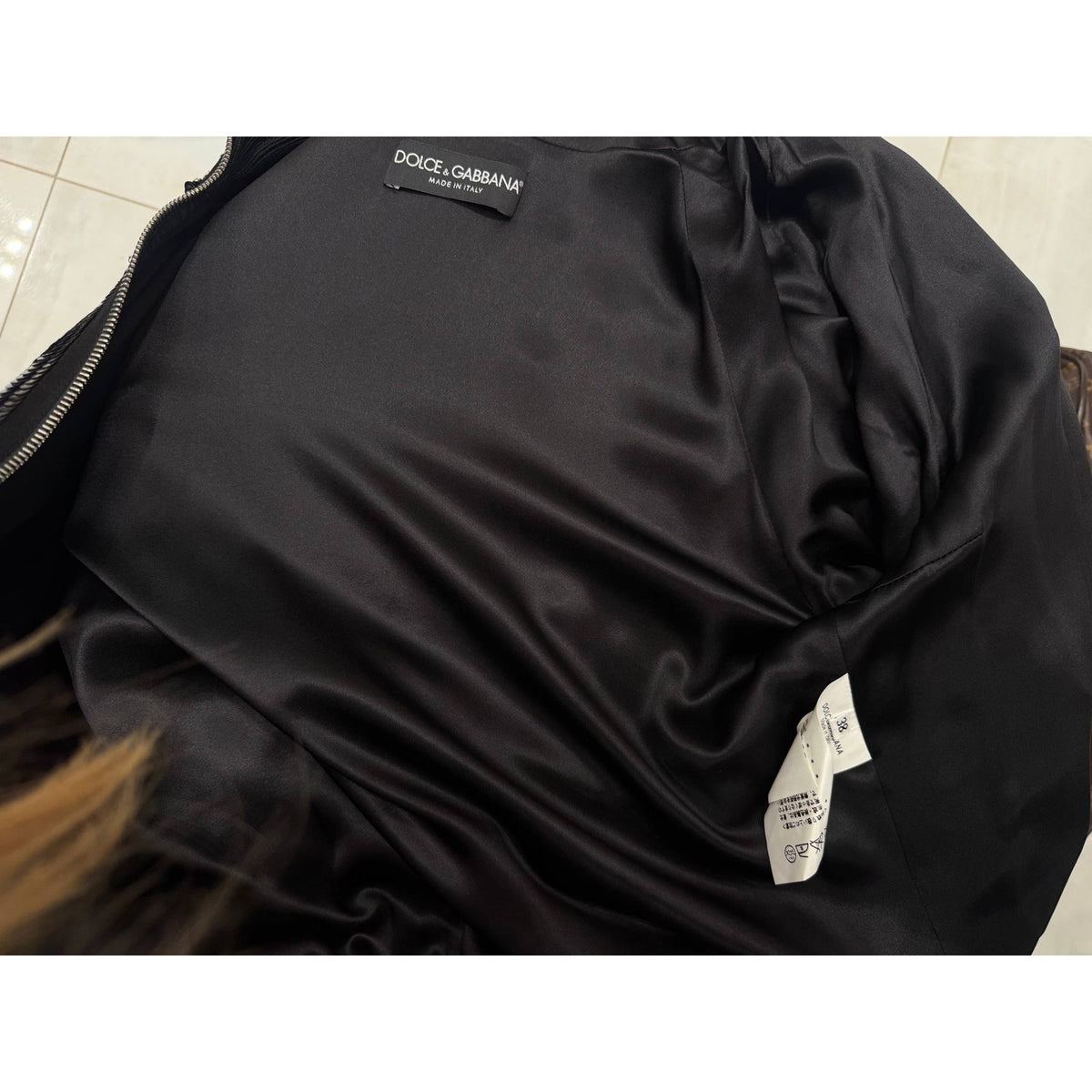 Dolce & Gabbana Black Sequin Bomber Jacket Sz.38 Pre-owned