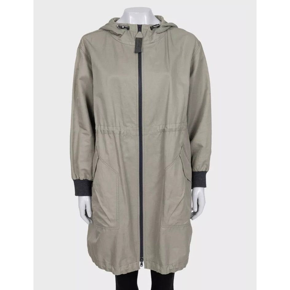 Brunello Cucinelli Green Hooded Coat - IT40/S Pre-owned