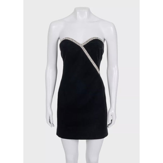 Saint Laurent Black Crystal Embellished Dress Sz.34XS Pre-owned
