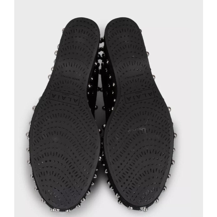 NWOB Alaïa Black Suede Wedge Pumps - Size EU 38 Pre-owned