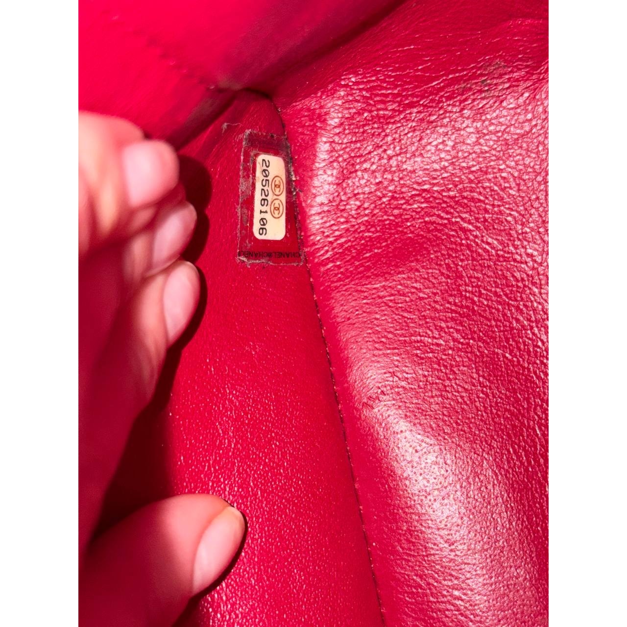Chanel Timeless Medium 25 Red Grained Caviar Leather Flap Bag Pre-owned