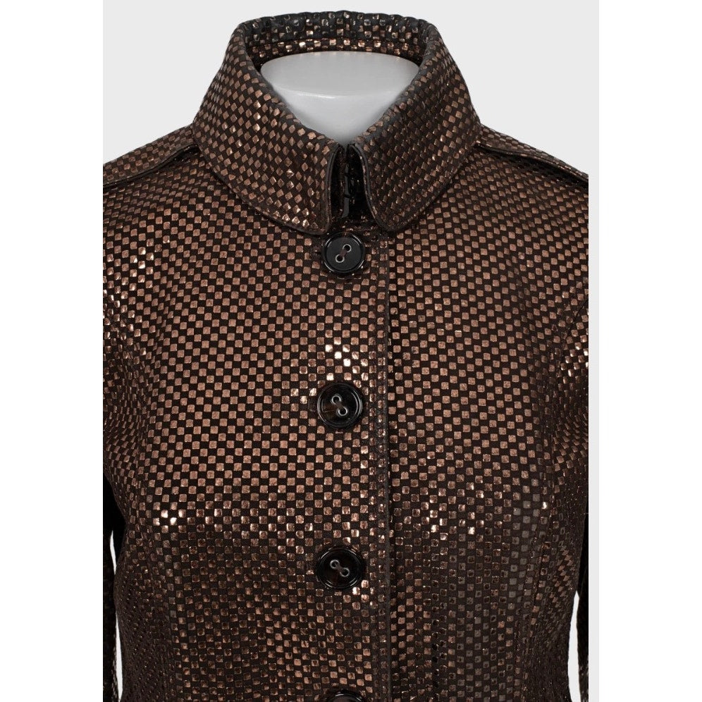 Burberry Brown Leather Jacket Sz.42 S Pre-owned