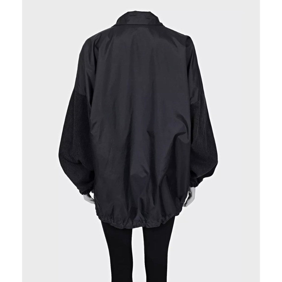 Balenciaga Oversize Logo Stylish Black Coat Jacket sz.36 Pre-owned