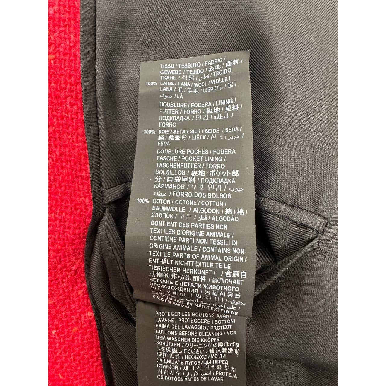 Saint Laurent Red Tweed Double Breasted Blazer Sz 40 Pre-owned