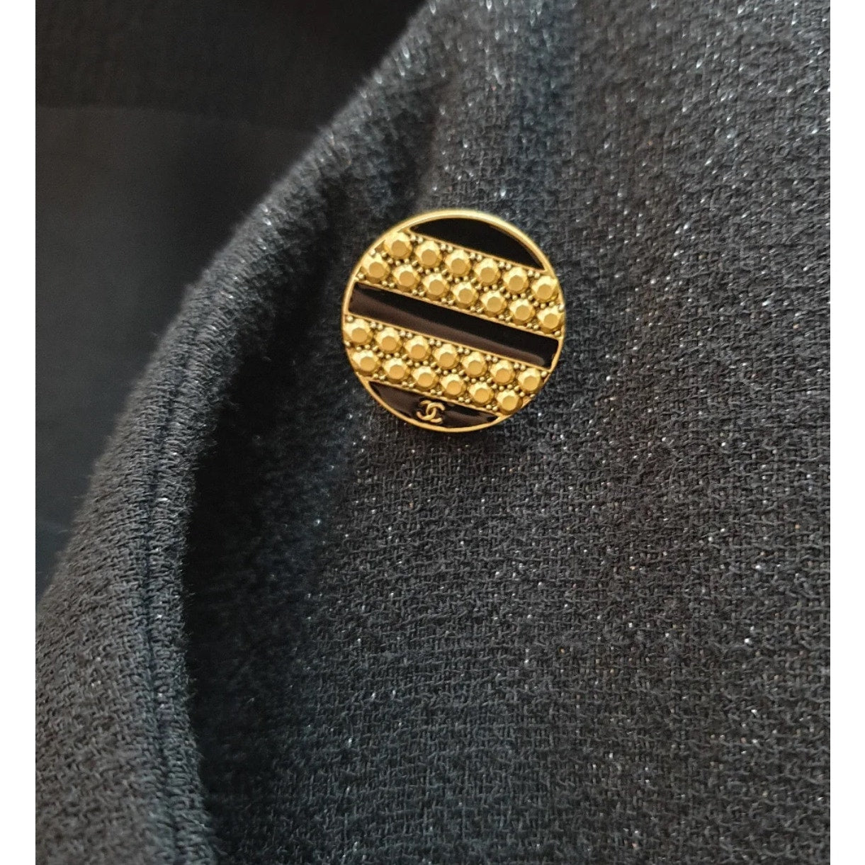 NWOT CHANEL Black Wool 2019 Double Breasted Tweed Jacket Sz.38 Pre-owned