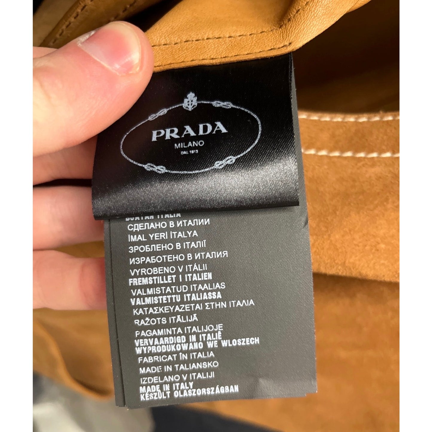 Prada Brown Lambskin Long Vest with Belt - IT40 / S  pre-owned