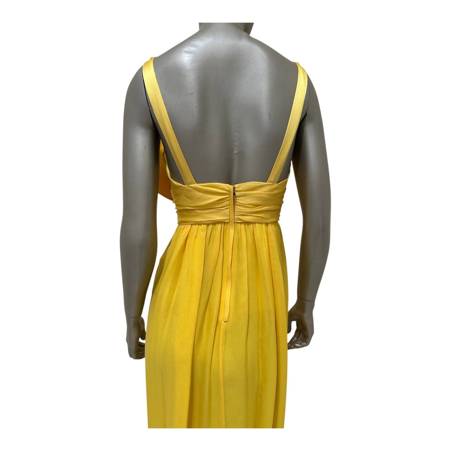 Dolce & Gabbana Yellow Silk Bow Maxi Dress Sz.38 Pre-owned