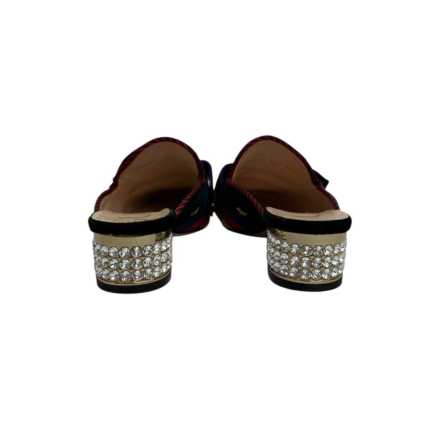 Gucci Women's Black Velvet Emellished Bow Mules sz.36.5 Pre-owned