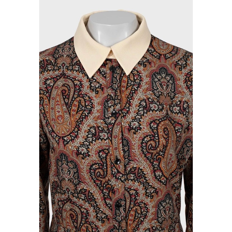 Celine Fitted Paisley Print Dress Sz.42/XL Pre-owned