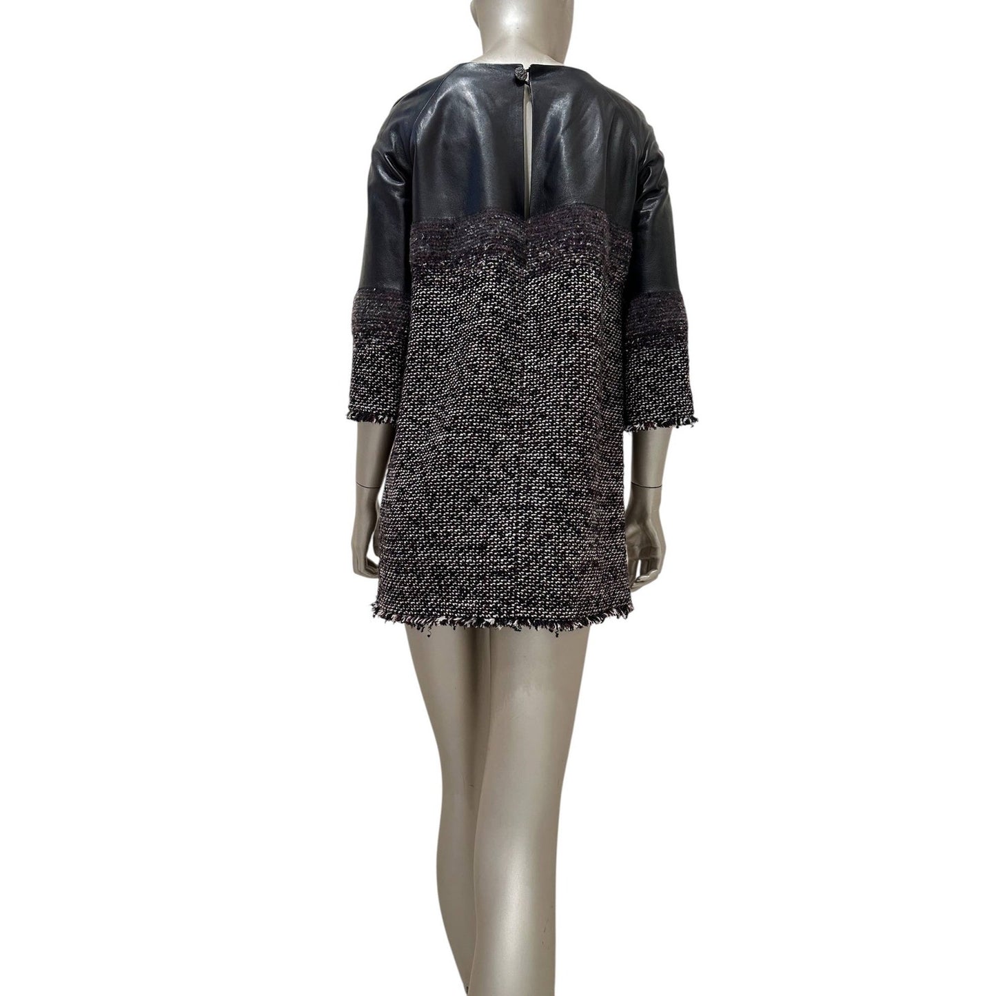 Chanel Tweed & Leather Dress Sz/36 Pre-owned