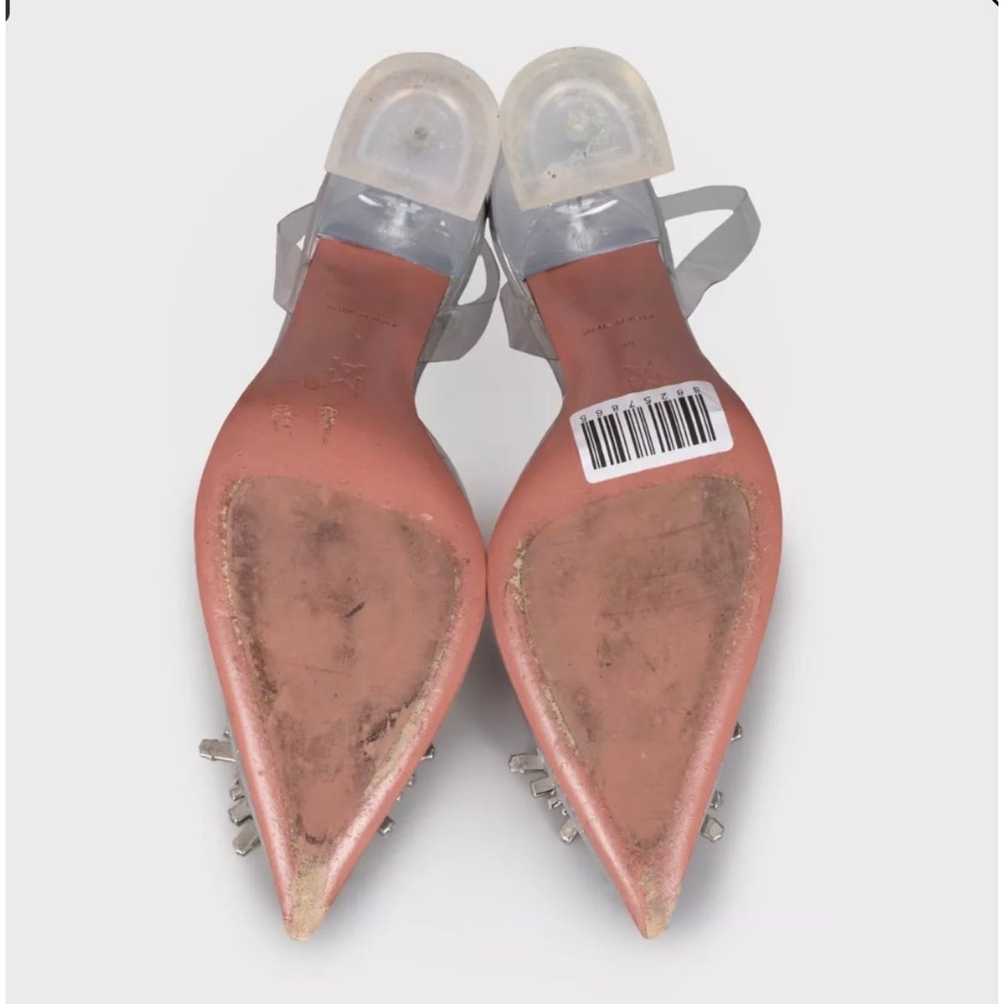 Amina Muaddi Begum Clear Slingbacks - Size 38 Pre-owned