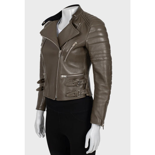 Celine Brown Quilted Leather Jacket - Size FR38 (US M) Pre-owned