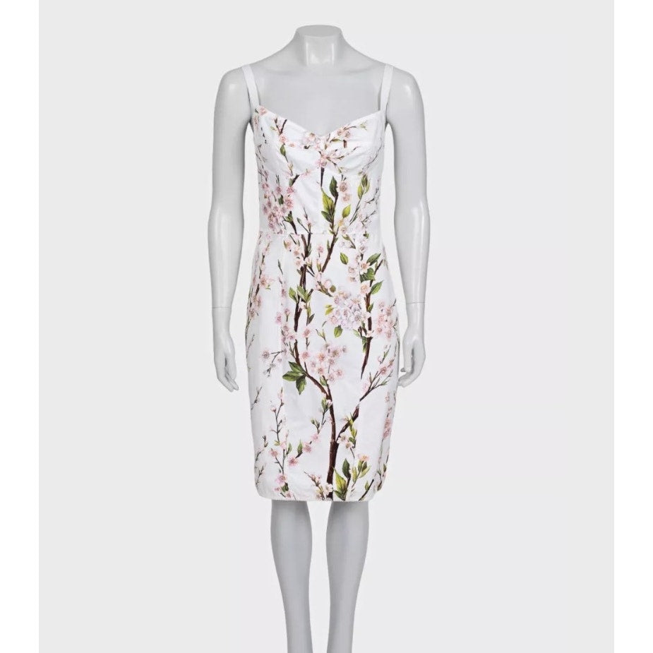 Dolce & Gabbana White Floral Print Mini Dress Sz.40 Pre-owned
