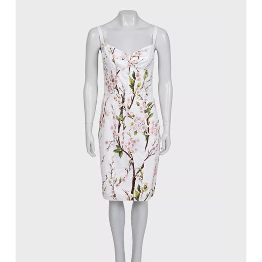 Dolce & Gabbana White Floral Print Mini Dress Sz.40 Pre-owned
