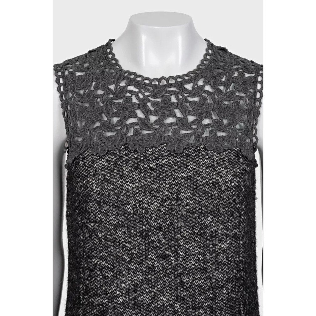 Dolce & Gabbana Gray Straight-Cut Dress Sz.M Pre-owned
