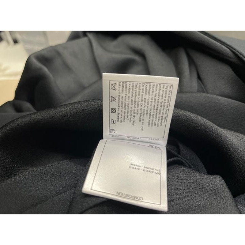 NWOT Chanel Black Coat with Gold Strap Details, Sz 42/ XL Pre-owned