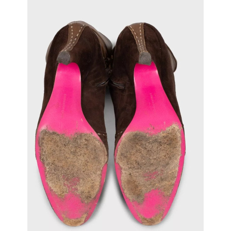 Emanuel Ungaro Brown Leather Suede Boots - US 8 / EU 38 pre-owned