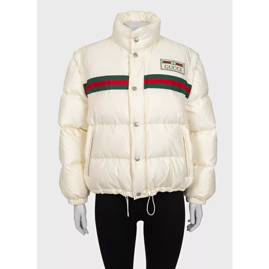 Gucci White Down  Detachable Sleeves Jacket Sz.40 IT Pre-owned