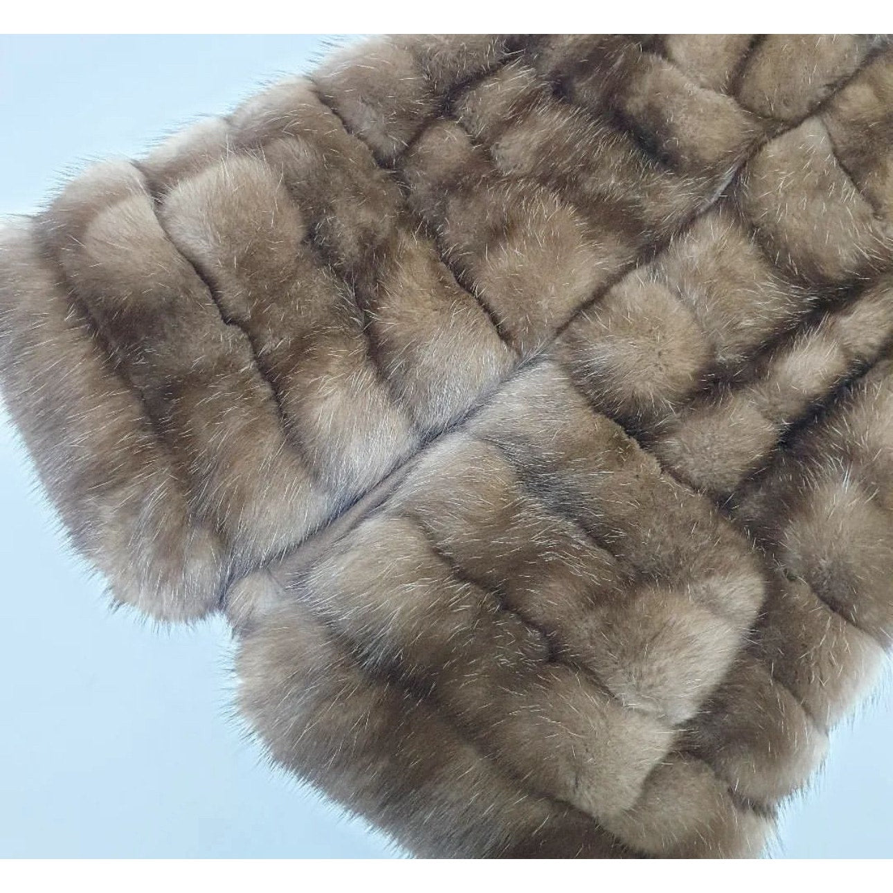 Amato Sable Fur Sleeveless Coat Jacket Size Small (42) Pre-owned