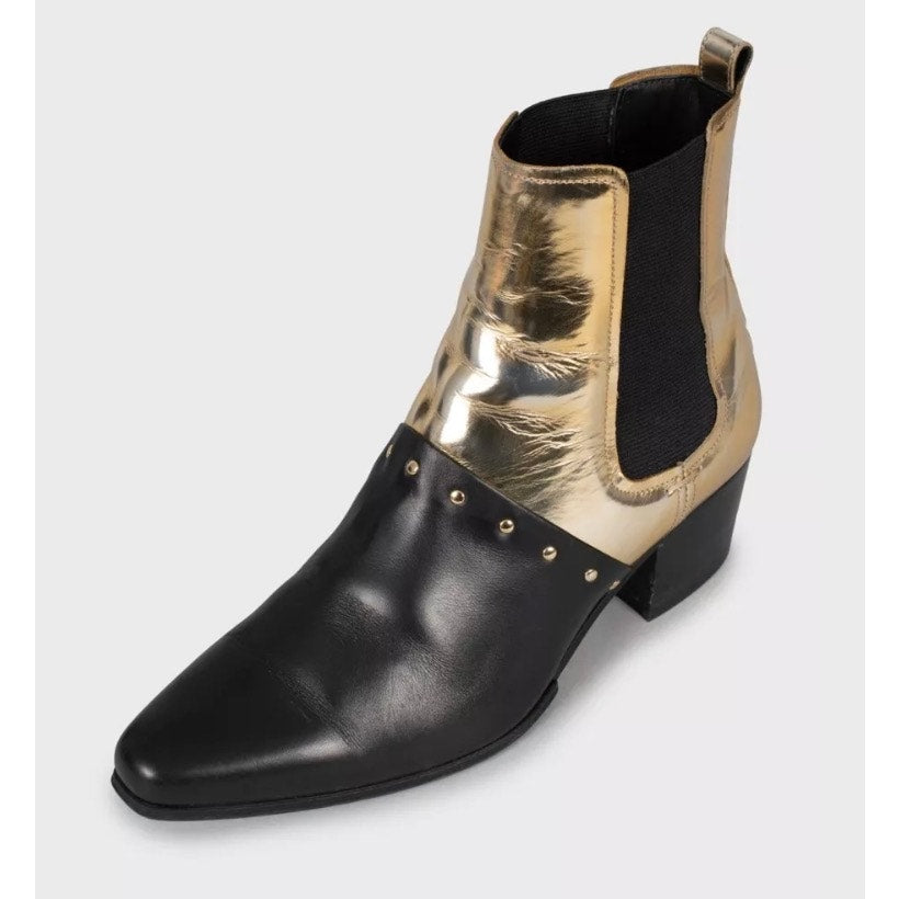 Balmain Two-Tone Leather Ankle Boots - EU 38 Pre-owned