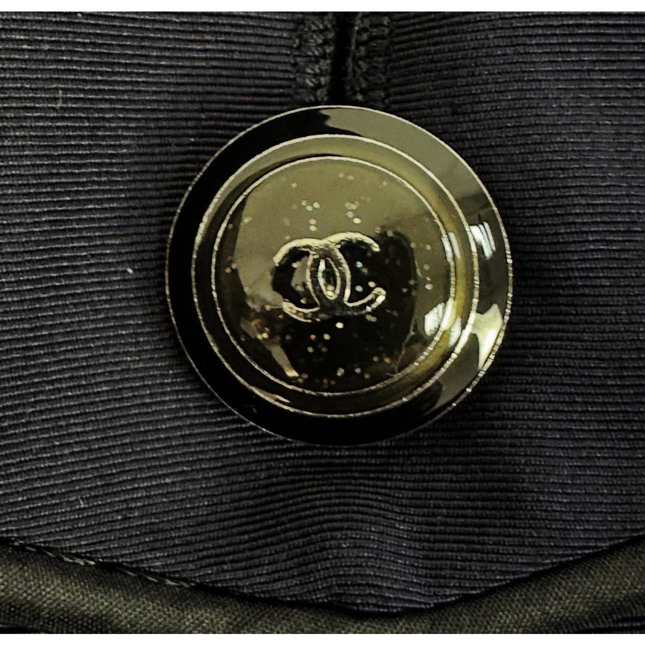 Chanel Vintage 2007 Blue Silk Logo Jacket Skirt Suit Set Sz.44 Pre-owned