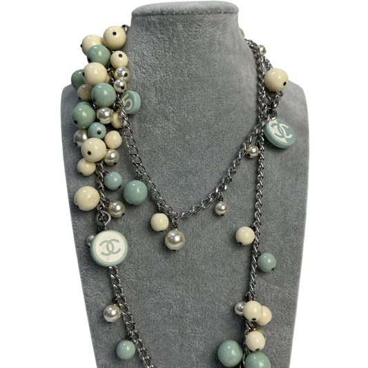 Chanel pastel jewelry set of necklace and bracelet