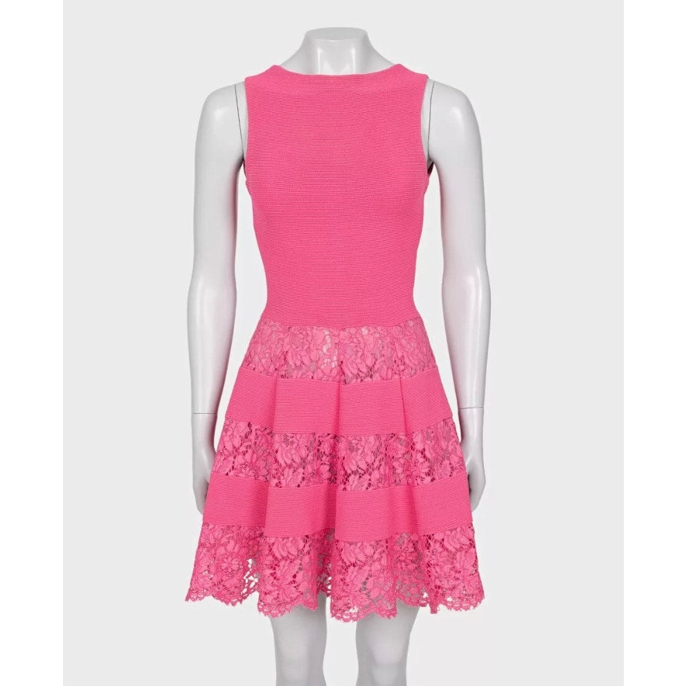 Valentino Pink Lace Detail Dress - Size XS Pre-owned