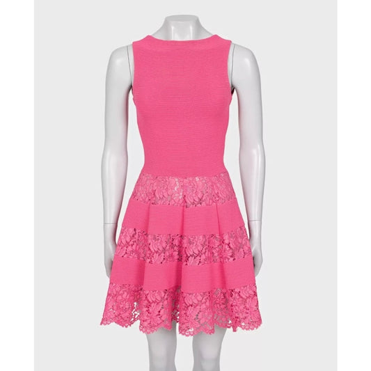 Valentino Pink Lace Detail Dress - Size XS Pre-owned