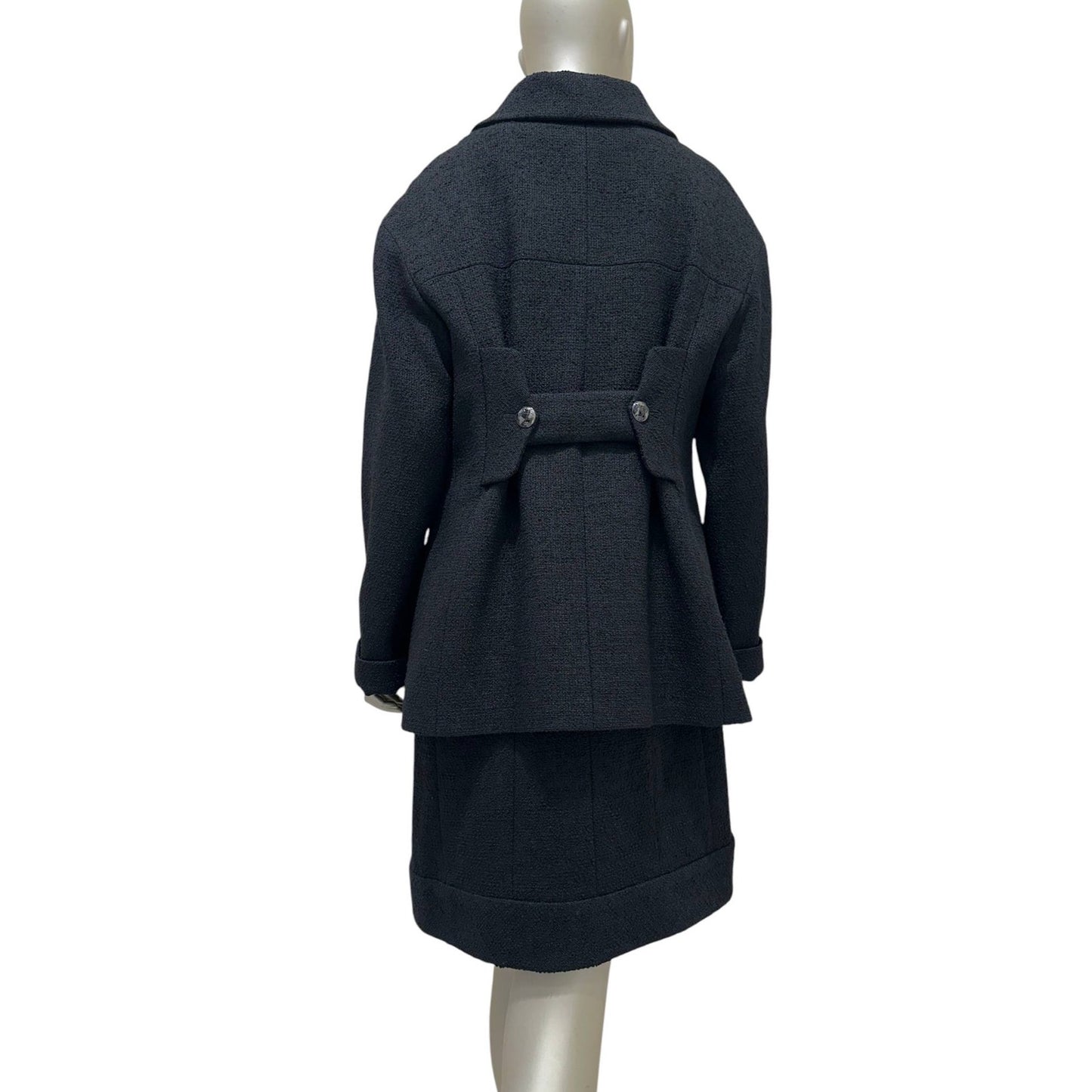 Chanel Black Bouclé Jacket & Dress Set - FR 48 Pre-owned