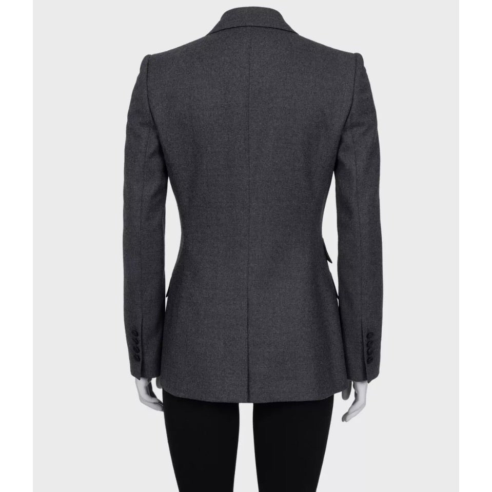 NWOT  Dolce & Gabbana Grey Wool Double Breasted Blazer Sz.42 Pre-owned