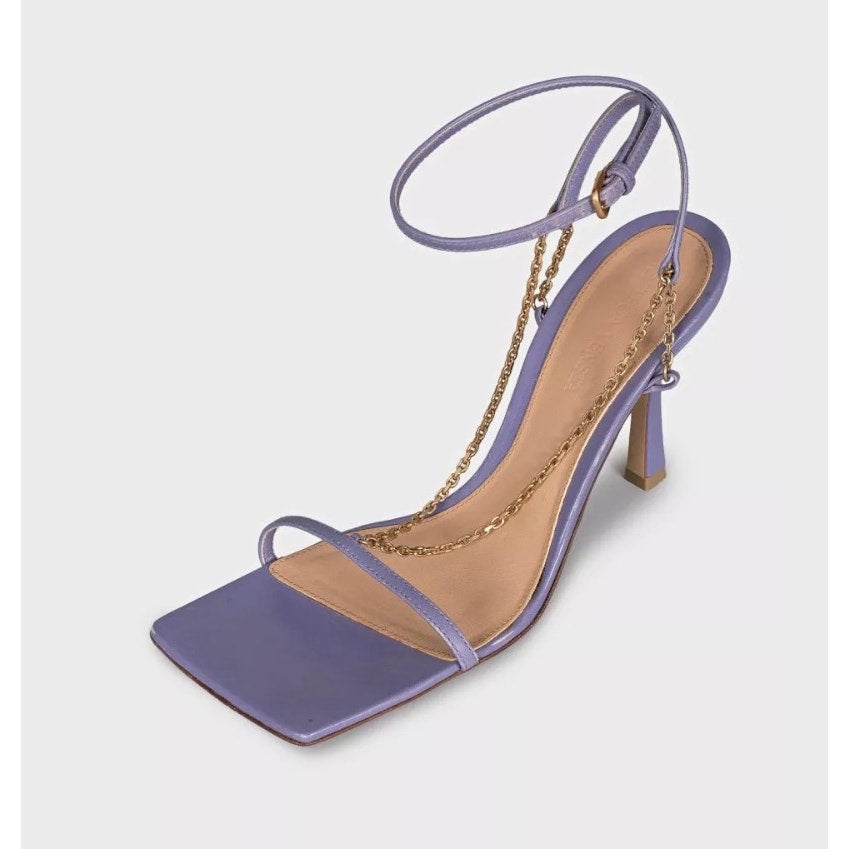 Bottega Veneta Purple Leather Chain Sandals, Size 37 Pre-owned