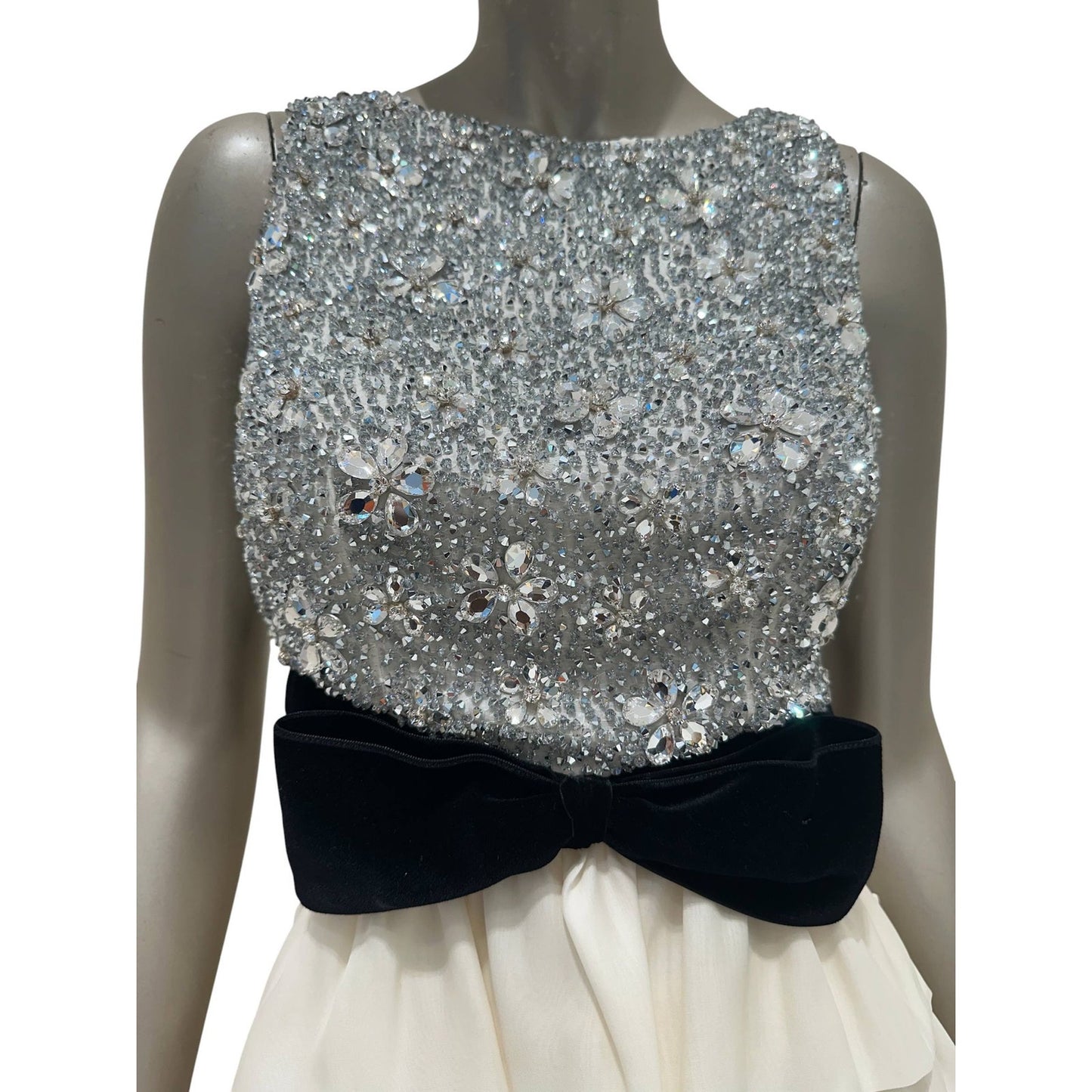 Azzaro Sequin Bow Cocktail Mini Dress S/S 2011 Sz.38 Pre-owned