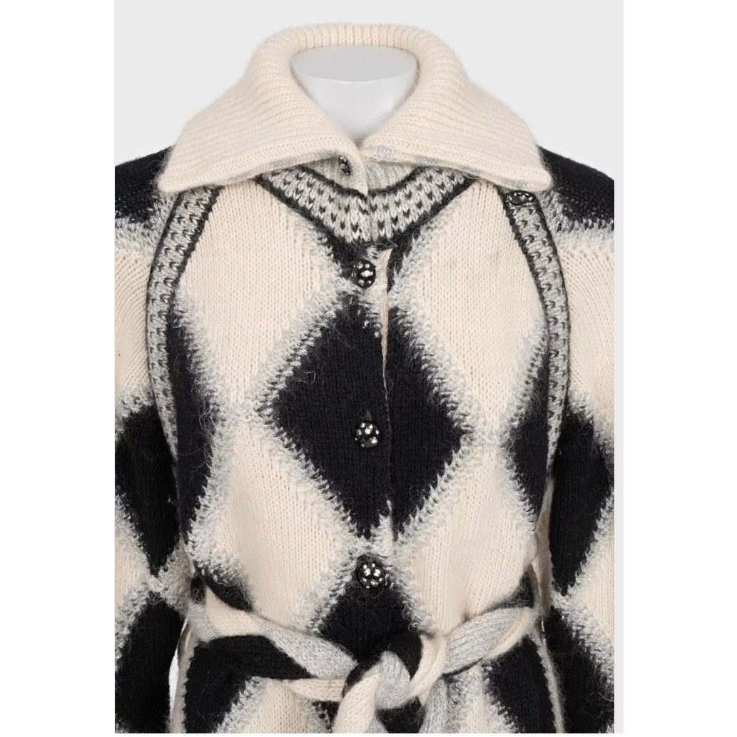 Chanel Luxury Cashmere Blend Belted Cardigan Sz 38/M Pre-owned