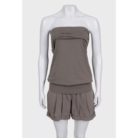Brunello Cucinelli Silk Cotton Tailored Short Jumpsuit Sz.L pre-owned