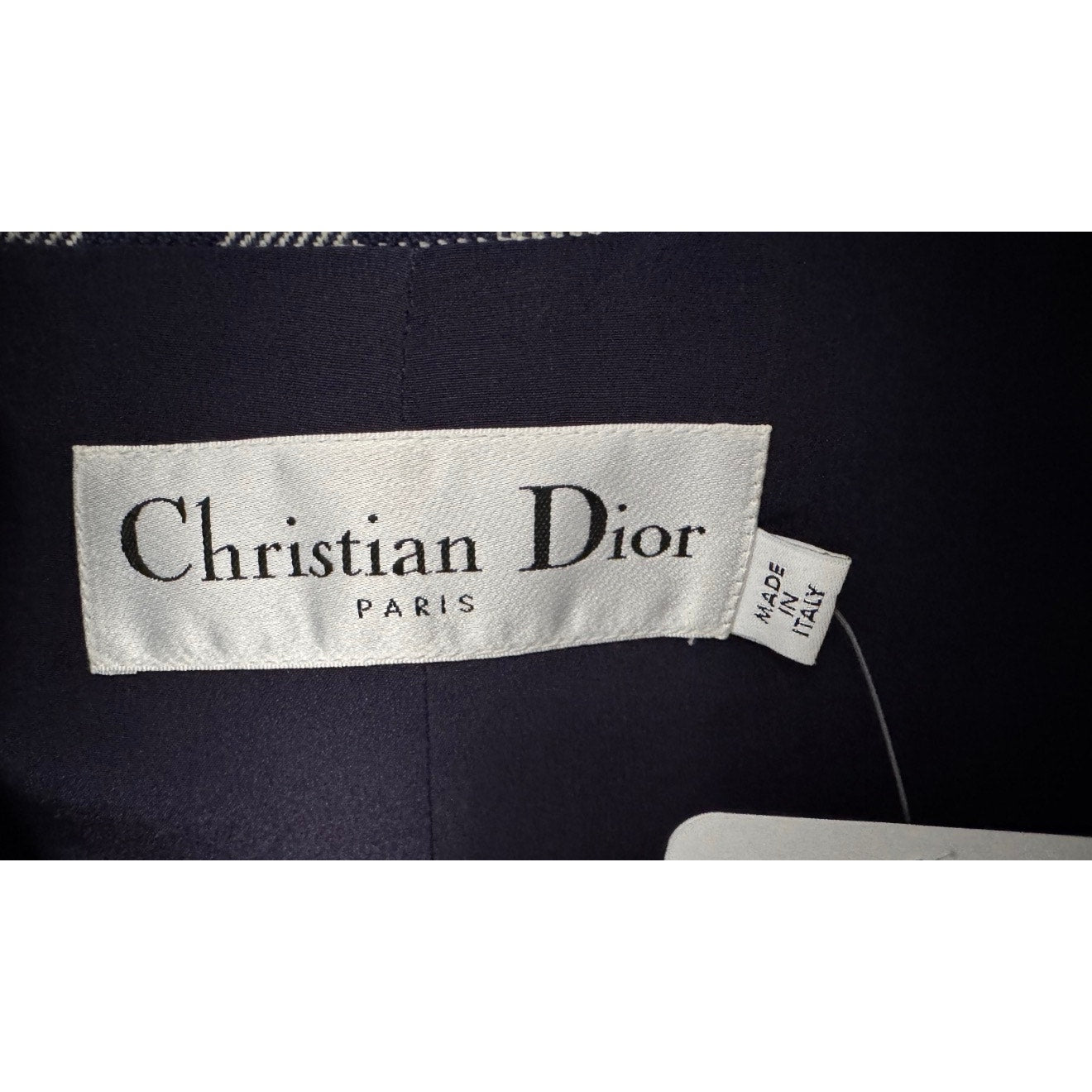 NWOT Christian Dior Blue Wool Plaid Double-Breasted Jacket Sz. 42 Pre-owned