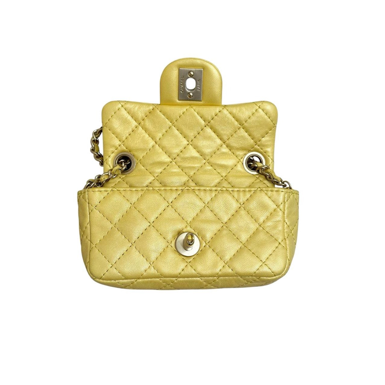 Chanel Iridescent Yellow Lambskin Extra Mini Jewel Flap Bag Pre-owned