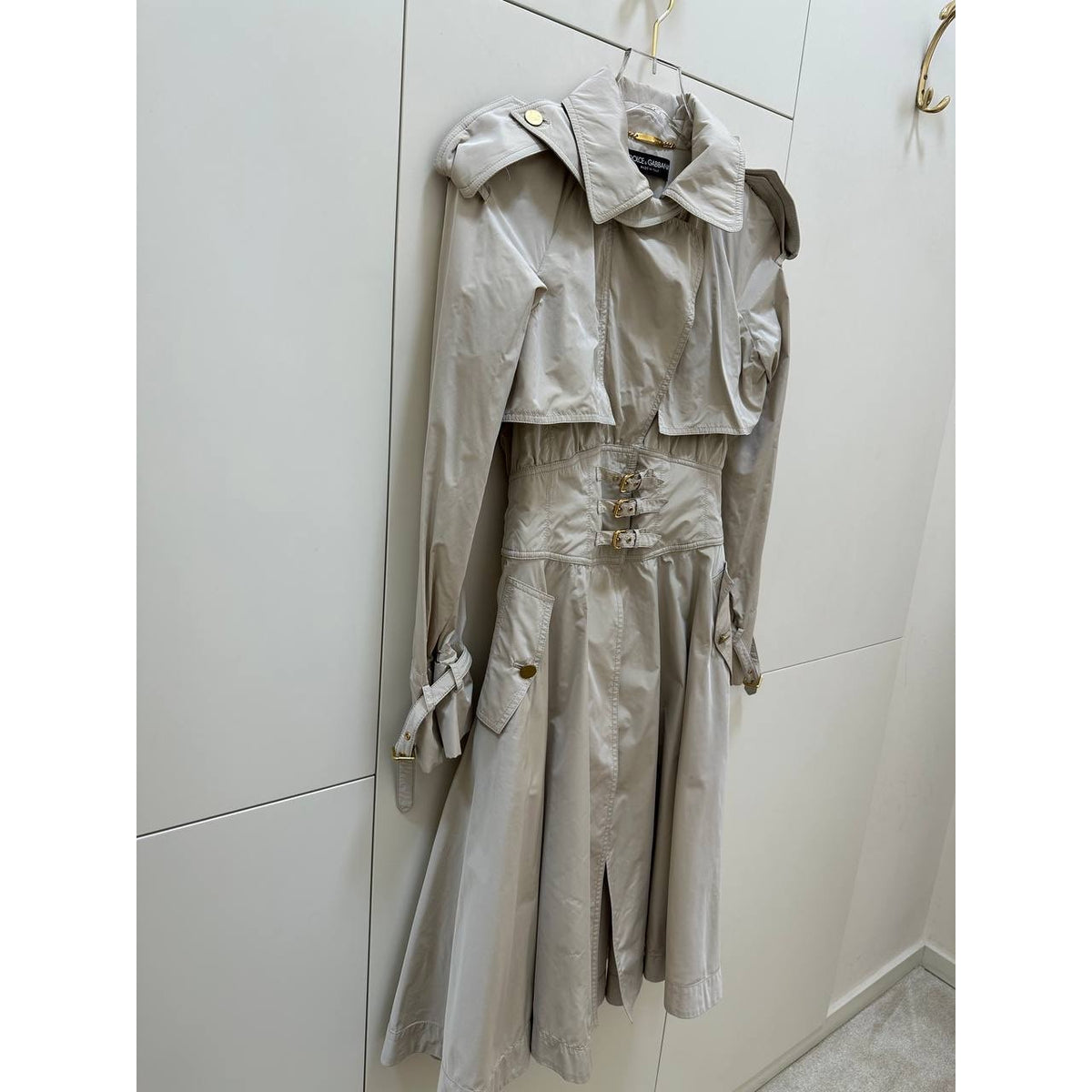Dolce & Gabbana Ivory White Trench Coat Sz.40 Pre-owned
