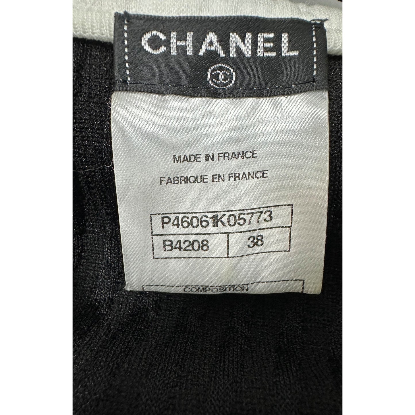 Chanel Black Mini Dress with White Collar - Size 38 Pre-owned