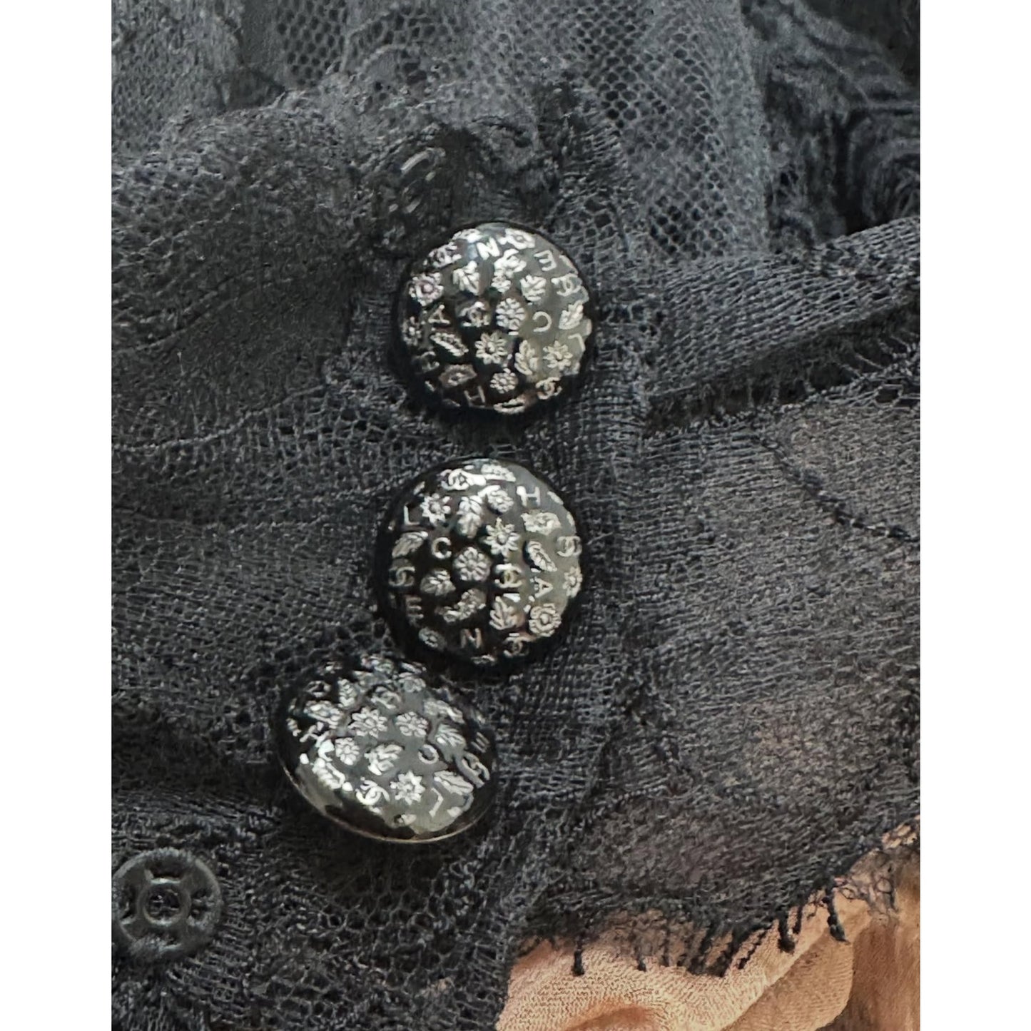 Chanel Fall 2018 Black Lace Maxi Dress Sz. 50 Pre-owned