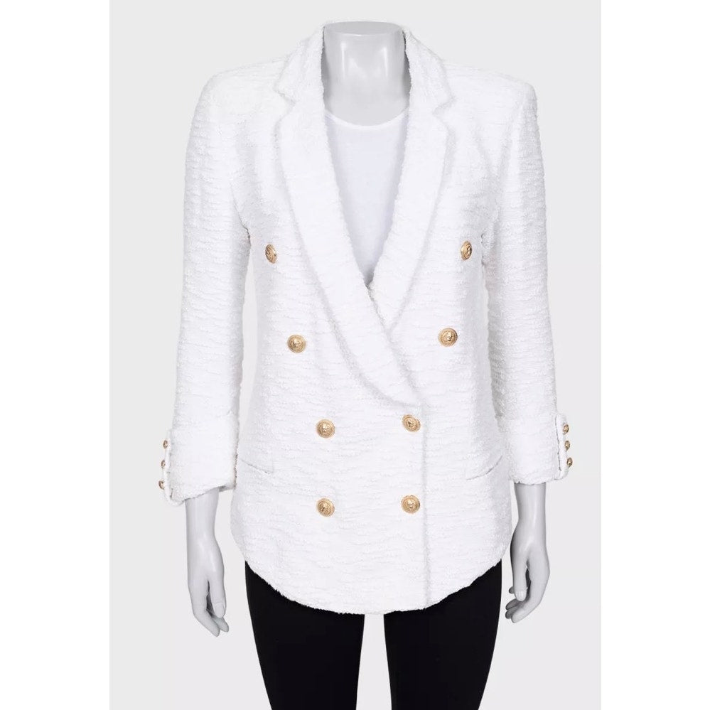Balmain White Double-Breasted Jacket Sz.M/FR38 pre-owned