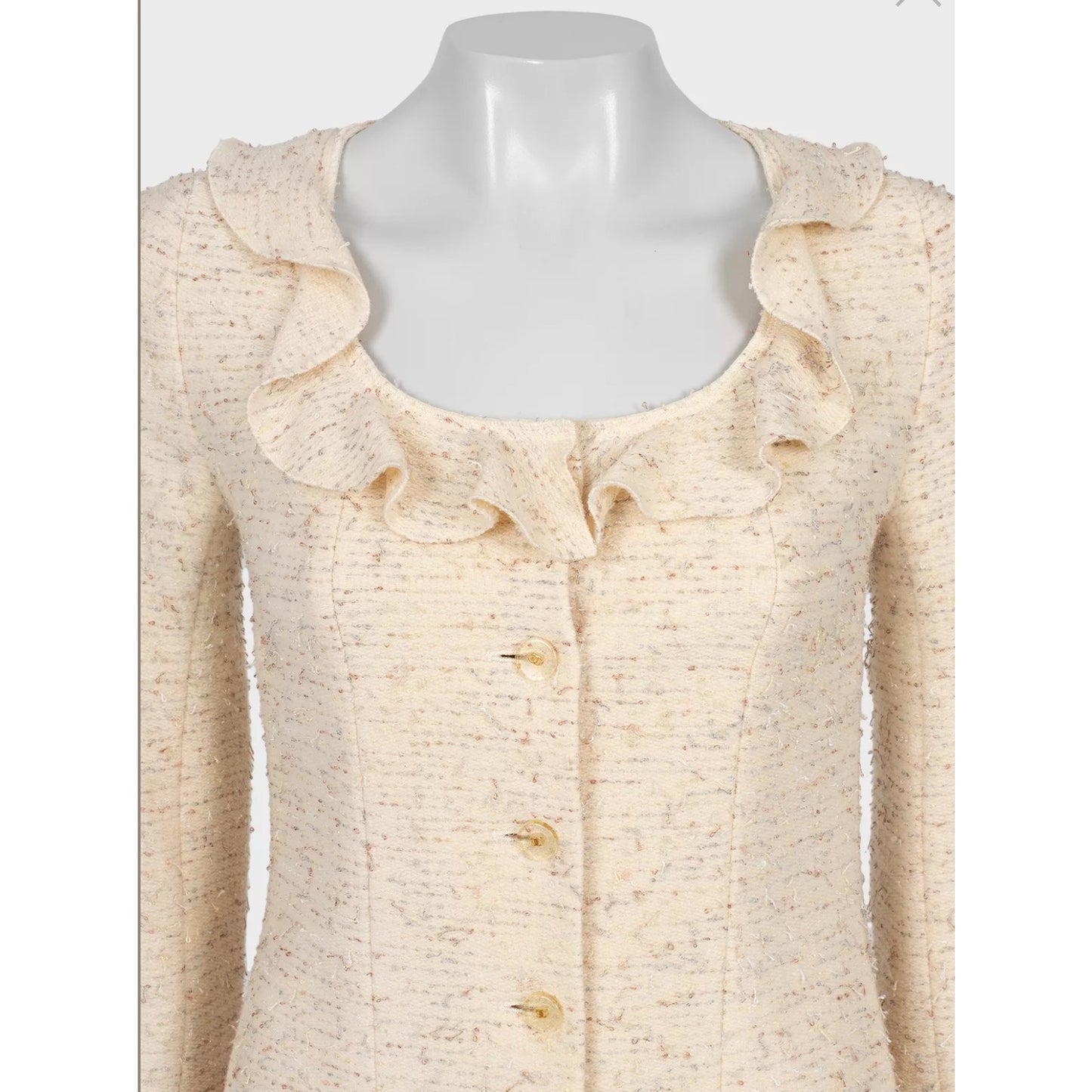 Chanel 1999/2000 Mary Quant Ivory Tweed Suit - Size 36