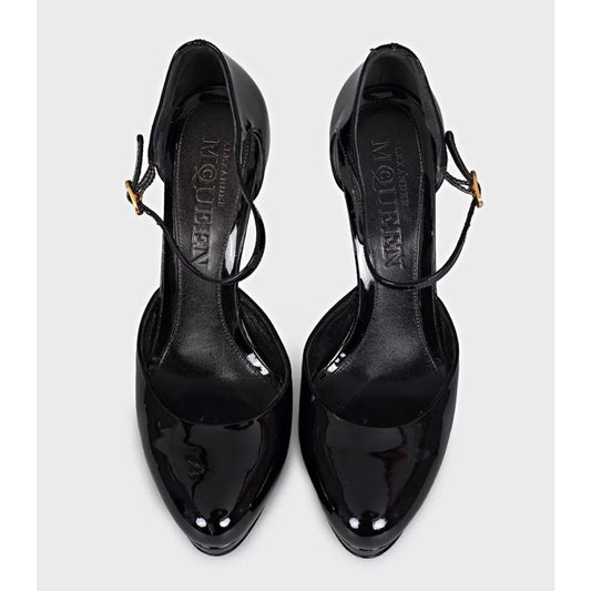 Alexander McQueen Black Patent Leather Sculpted Pumps Sz.37.5 Pre-owned