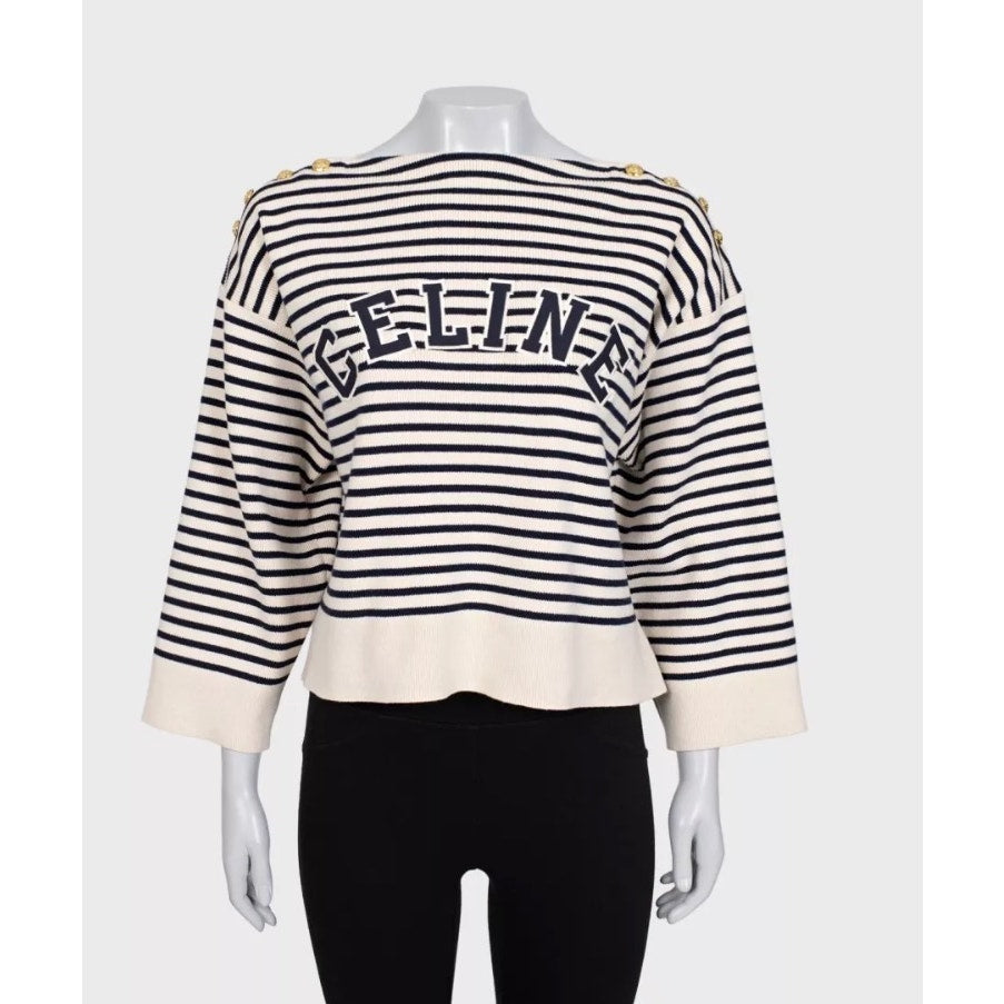 Celine Striped Oversize Knit Jumper Sweater Size M Pre-owned