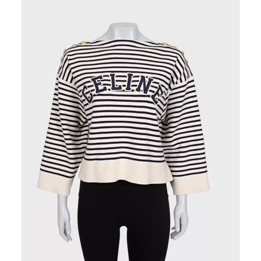 Celine Striped Oversize Knit Jumper Sweater Size M Pre-owned